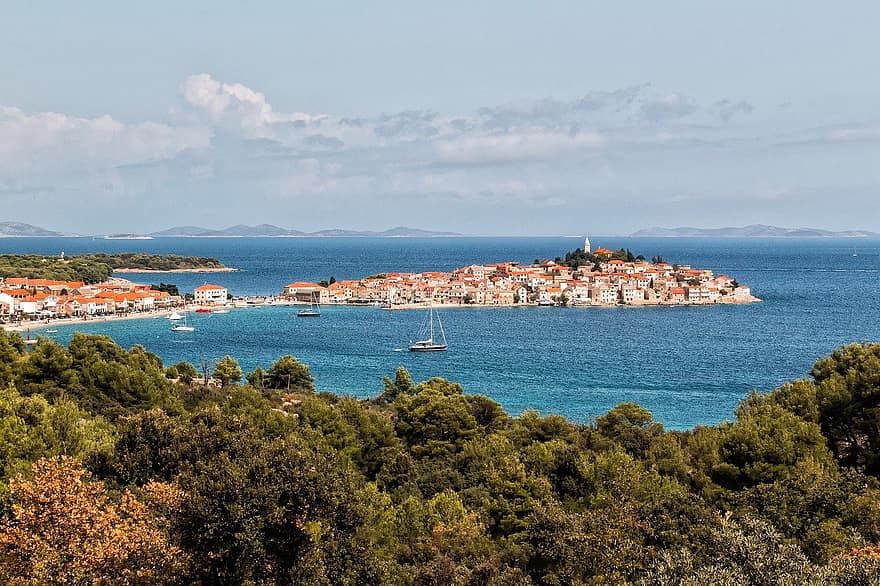 Horvátország, sziget, óceán, tengerpart, utazás, víz, hajó, nyári, idegenforgalom, kék, utazási célpontok