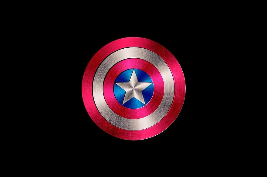 podziwiać, Kapitan Ameryka, Tarcza Kapitana Ameryki, superbohater, mściciel, Tapeta, metal, błyszczący, metaliczny, zbliżenie, symbol