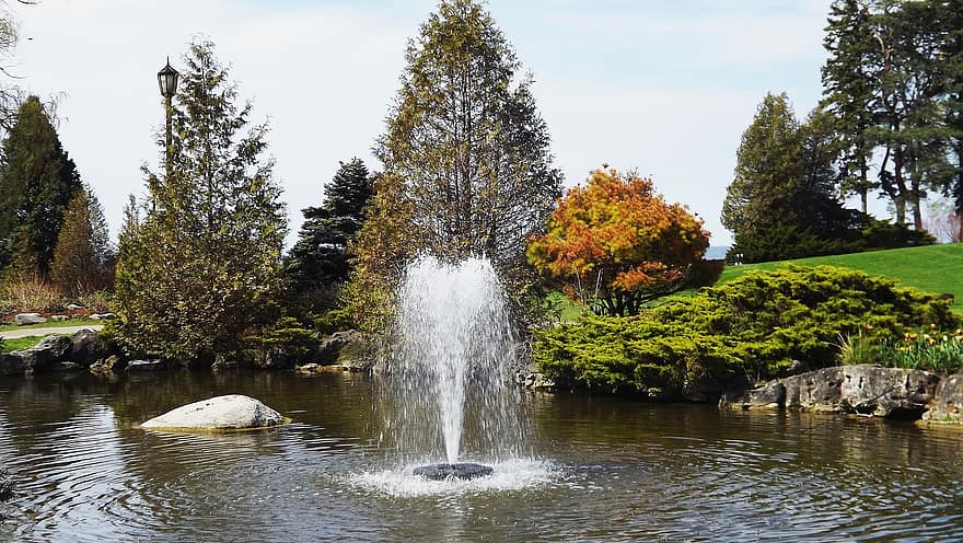 Park, Garden, Fountain, Landscape, Nature