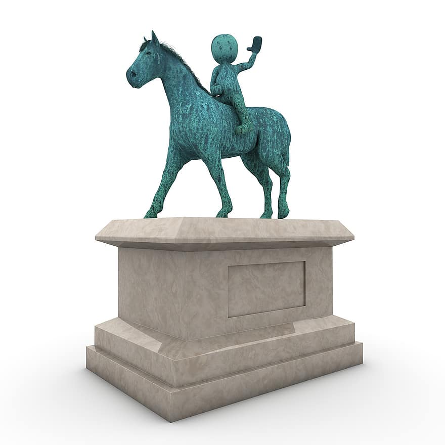 monumento, reiter, cavalo, força, globo, pedra, escultura, ponto de referência