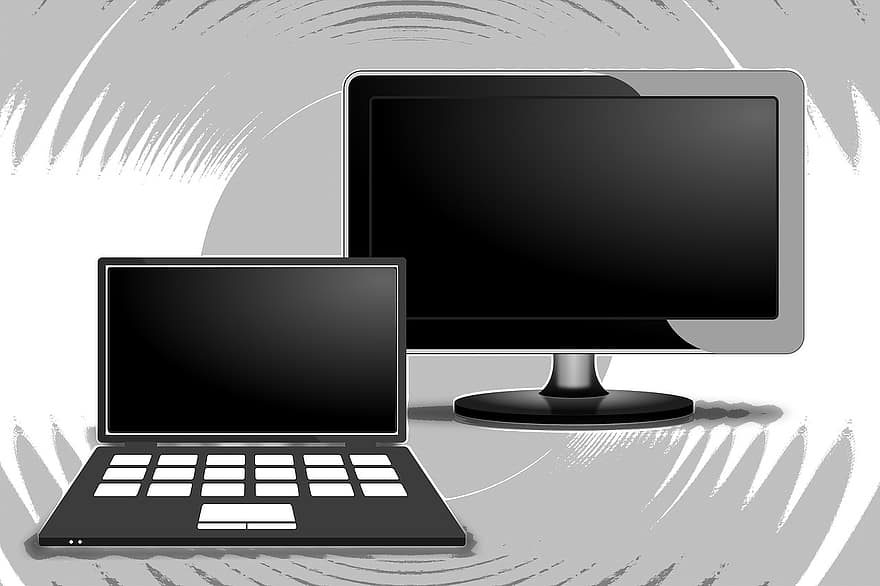 Televisie kijken, online, TV, laptop, internet, notitieboekje, computer, scherm, monitor, toetsenbord, plat scherm