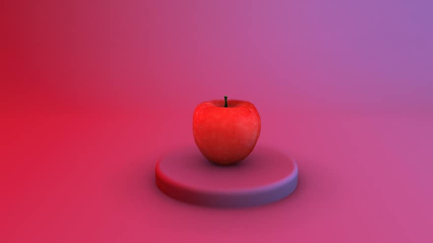 maçã, vermelho, tiro, 3d, fruta, clássico, estúdio, fechar-se, saudável, maçãs, fresco