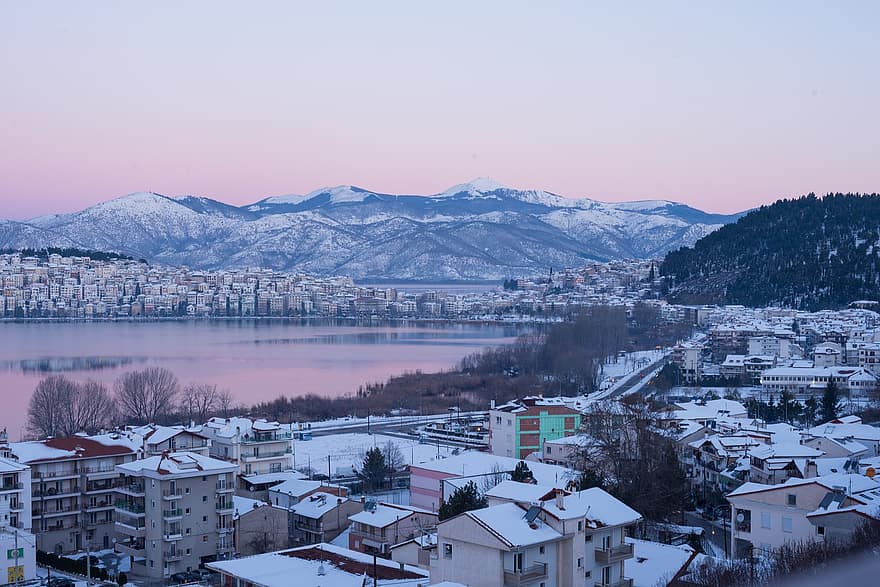 cielo, natura, Stupefacente, incredibile, tempo metereologico, Kastoria, Grecia, nuvole, la neve, montagna