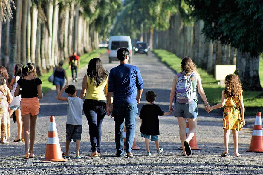 परिवार, यात्रा, साथ में, सड़क पर