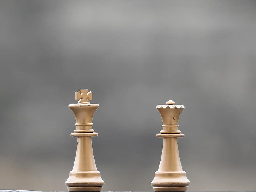 catur, ratu, raja, permainan, strategi, potongan catur, permainan catur, papan permainan, bermain, perang, tantangan