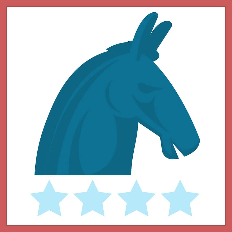 Donkey, Stars, Symbol, Democrat, Vote, Voting, Representative, Choice, Election, Presidential, Office