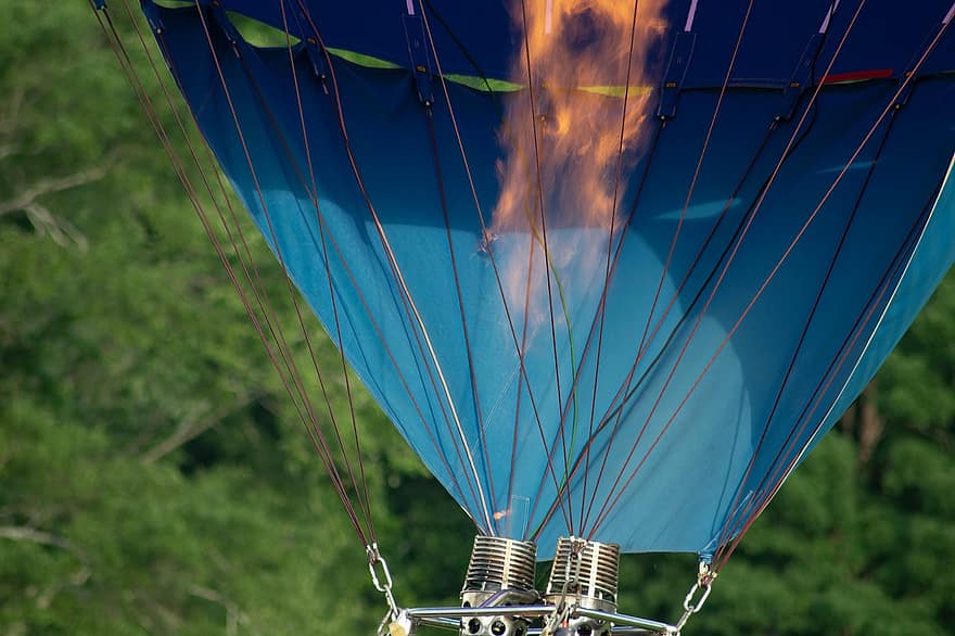 horkovzdušný balón, Barevný horkovzdušný balón, letadlo, letní, modrý, sport, extrémní sporty, lano, detail, dobrodružství, pozadí