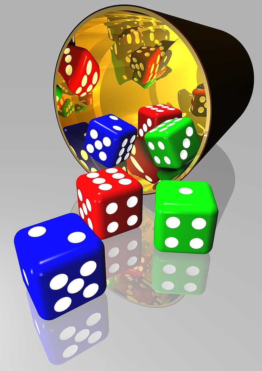 kostky, her, hrát si, štěstí, šance, hazardovat, riziko, vyhrát