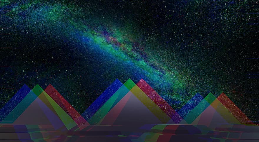 pirâmide, prisma, triângulo, cor, arco Iris, cenário, espectro, futurista, futuro, ficção científica, tech