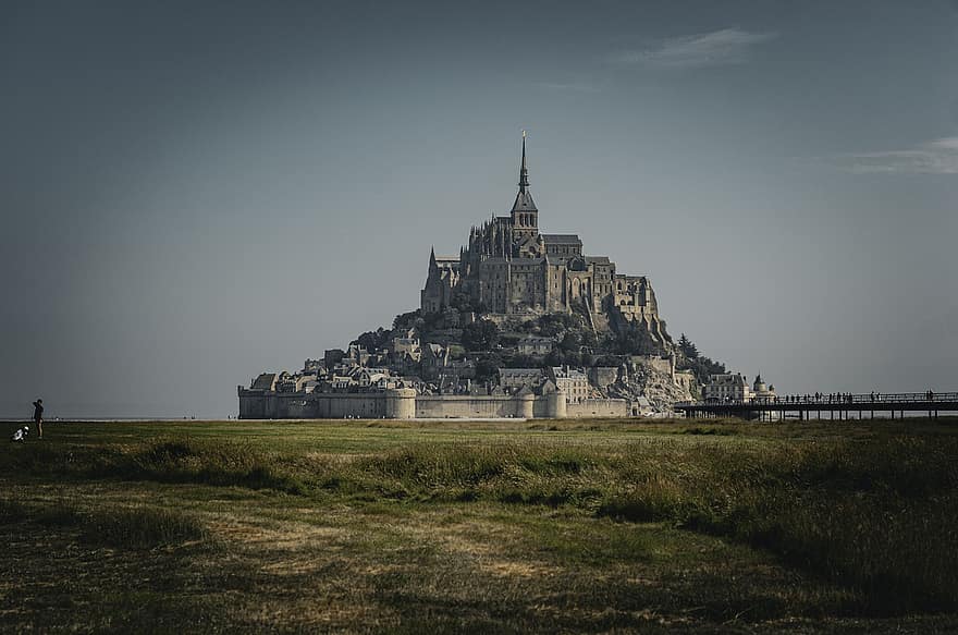 mont saint-michel, Normandië, kasteel, landschap, abdij, mijlpaal, Bekende plek, architectuur, religie, geschiedenis, oud