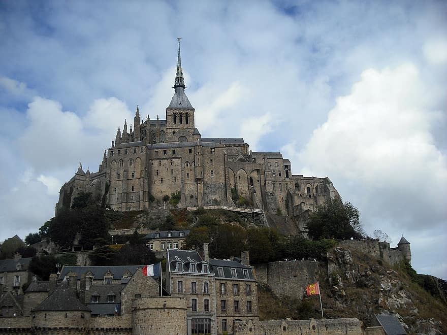mont saint-michel, biara, tengara, bersejarah, historis, bangunan, bukit, pulau, pariwisata, suci-michel, brittany