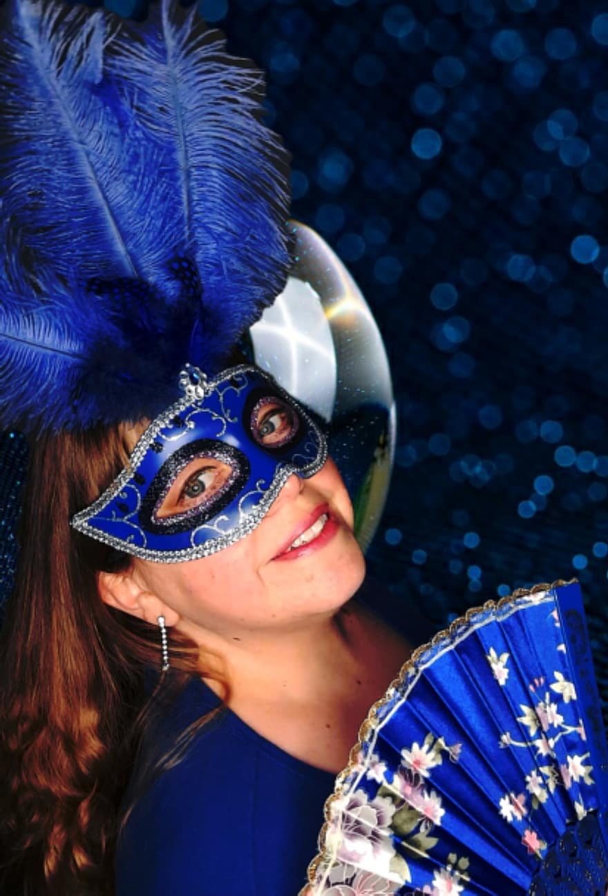 masquerade, maske, karneval, fjær, kostyme