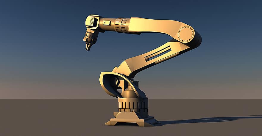 kybernetik, robot, robotarm, simulering, bevægelse, elektronik, kontrollere, fremstilling, programmering, arm, rendering