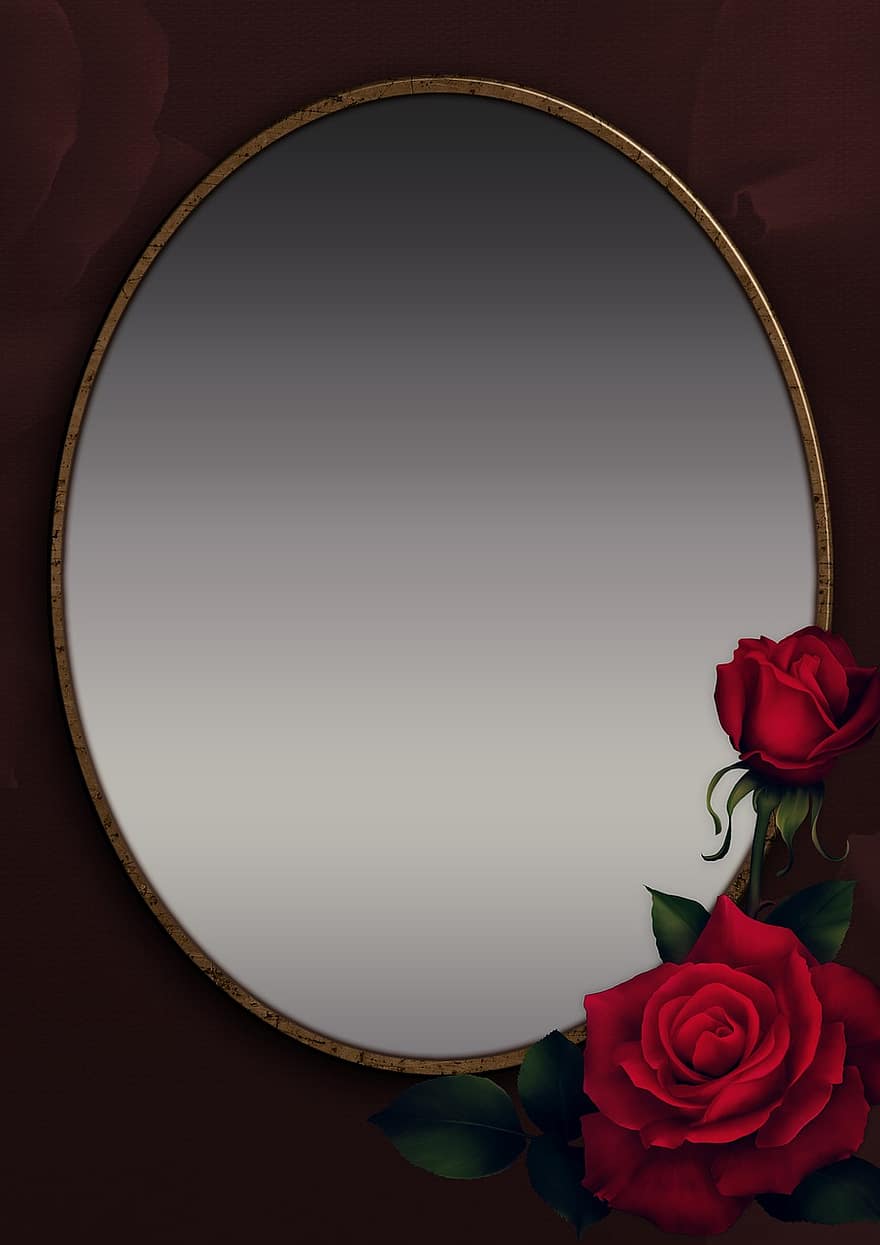 троянда, кадру, дзеркало, готичний, фонове зображення, романтичний, копіювати простір, скрапбукінг, шаблон, декоративні, дизайн