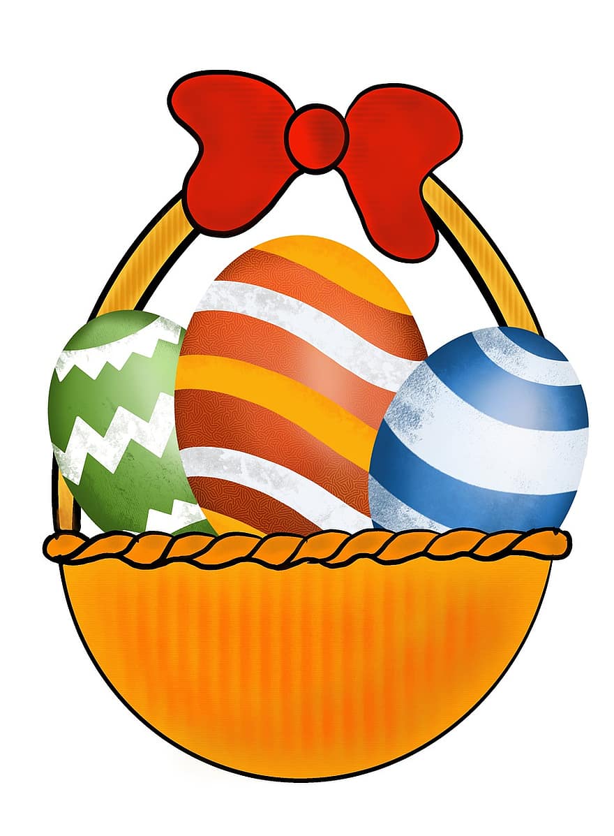 påske, påske kurv, kurv, egg, dekorasjon, fargerik, farget, ferie, vår