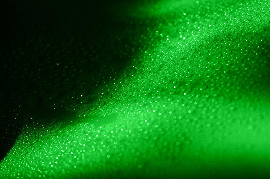 gotas de água, verde, fundo