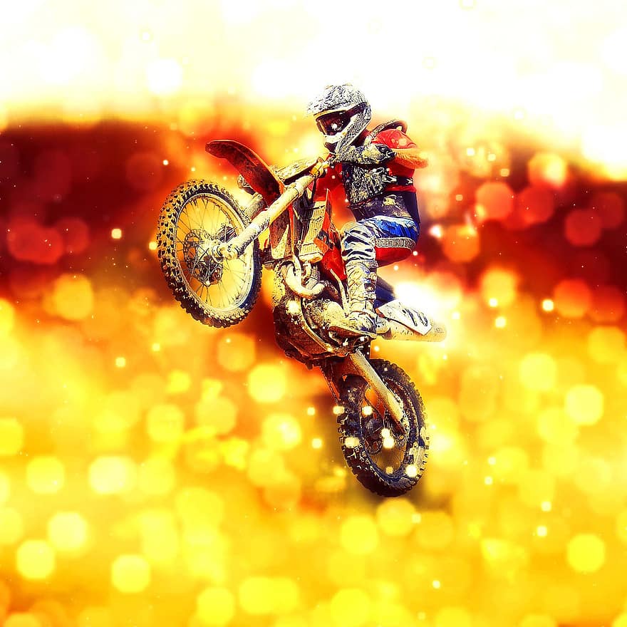 motocross, motorcykel, race, sport, rytter, konkurrence, køretøj, bokeh, herrer, hastighed, ekstrem sport