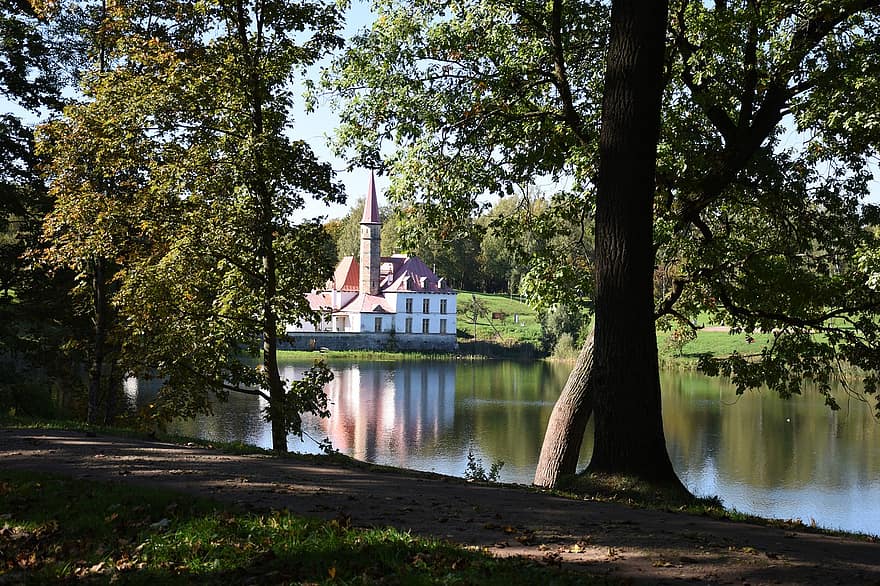 Priorat, Park, See, Kloster, Gatschina, Landschaft