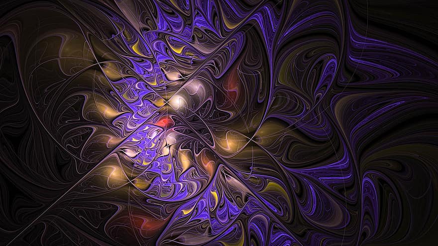 fractale, violet, abstrait, détail, géométrie