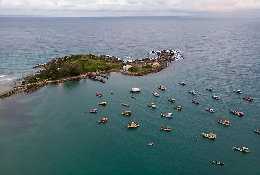Boats, Sea, Island, Ocean, Fishing Boats, Seascape, Nature, Landscape, Waters, Brazil