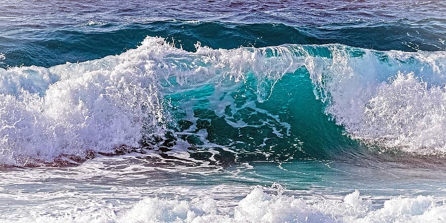 deniz, dalgalar, okyanus, doğa, sahil, dalga, Su, sörf, mavi, yaz, sıçrama