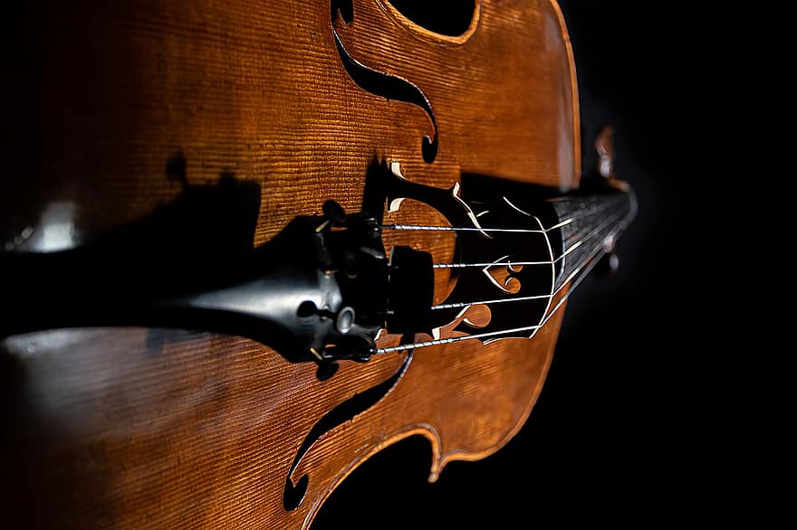 Cello, Musical Instrument, Cello Curves, Music Wallpaper, Bass Instrument, Cello Bridge, Cello Strings, F-holes, Sound Body, Stringed Bowed Instrument, Brown Wallpaper