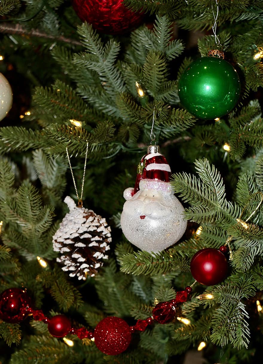 Natal, Papai Noel, árvores de Natal, enfeites, Decorações, feriado, pinhas, decoração, árvore, celebração, temporada
