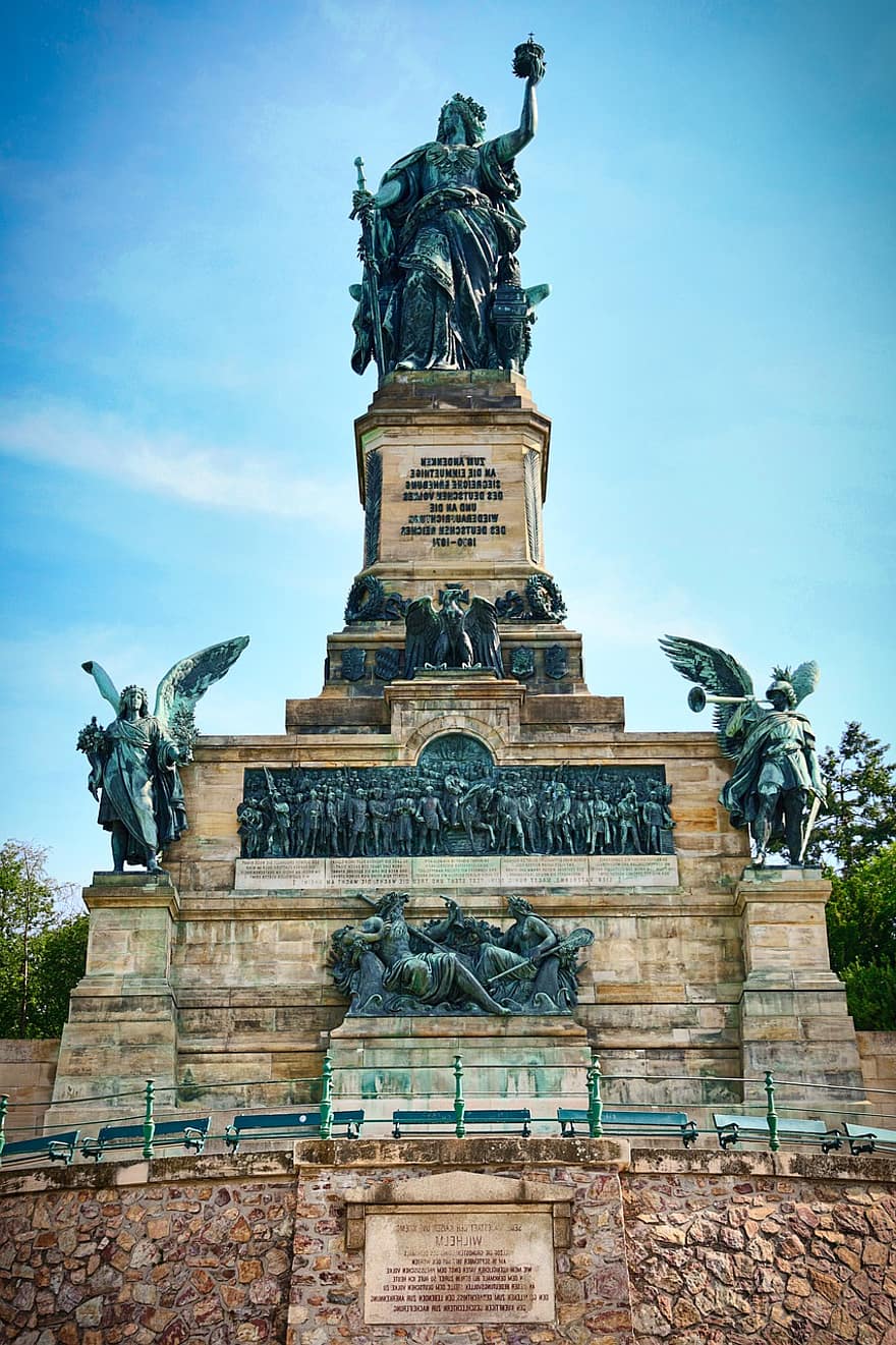 monument, statue, imperium, Rhinen, Rheingau, Tyskland, steder af interesse, Hesse, nationalisme