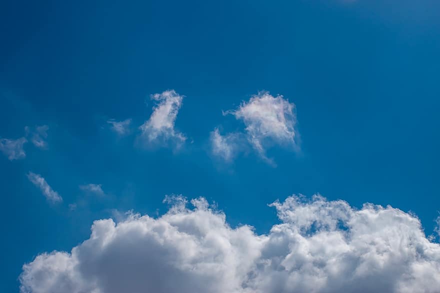 hemel, wolken, stapelwolk, luchtruim, buitenshuis, cloudscape, behang, achtergrond, meteorologie, Donzige wolken, ochtend-