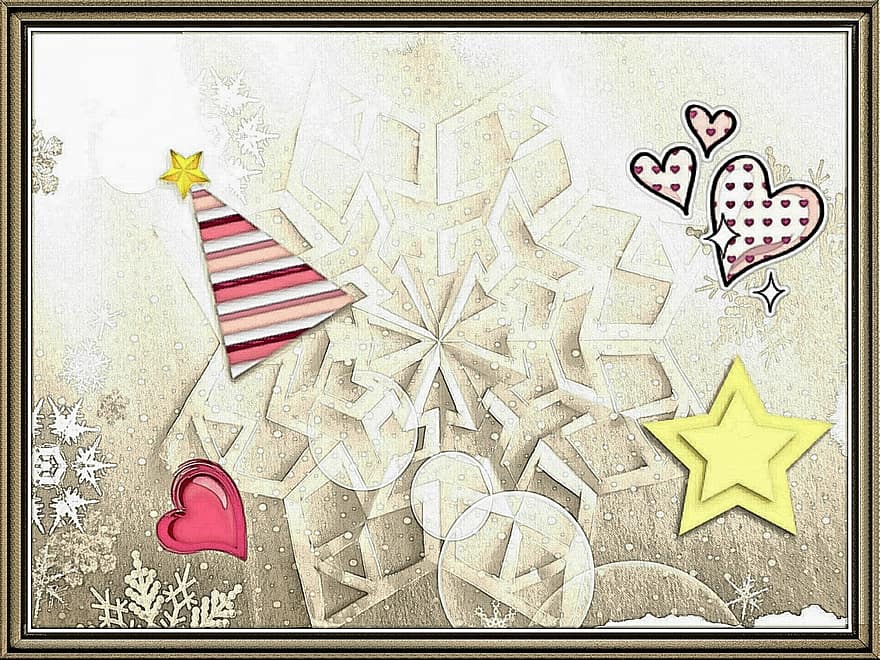 yeni yıl günü, Yılbaşı gecesi, kar tanesi, siluet, soyut, kış, dekorasyon, çerçeve, renkli