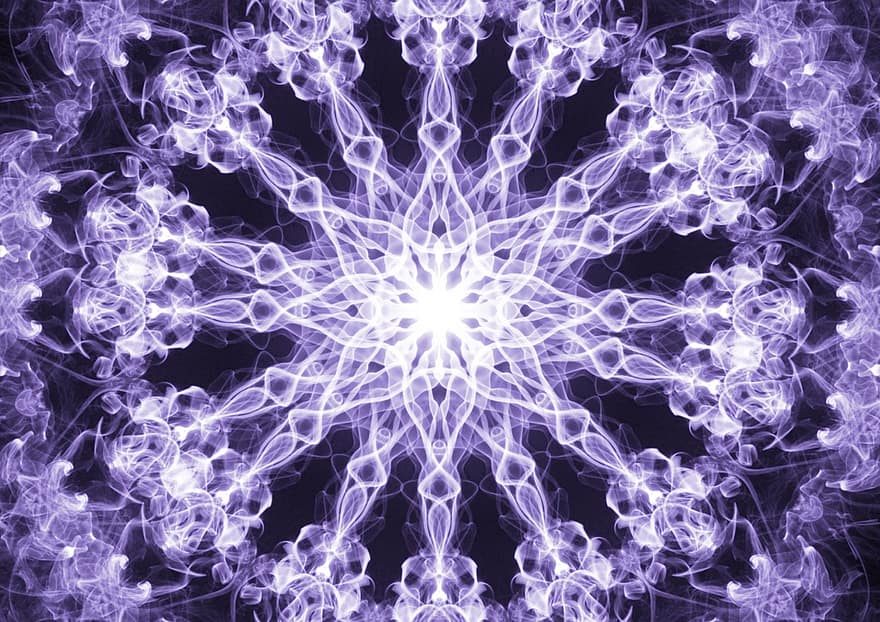 fractal, mạn đà la, màu tím
