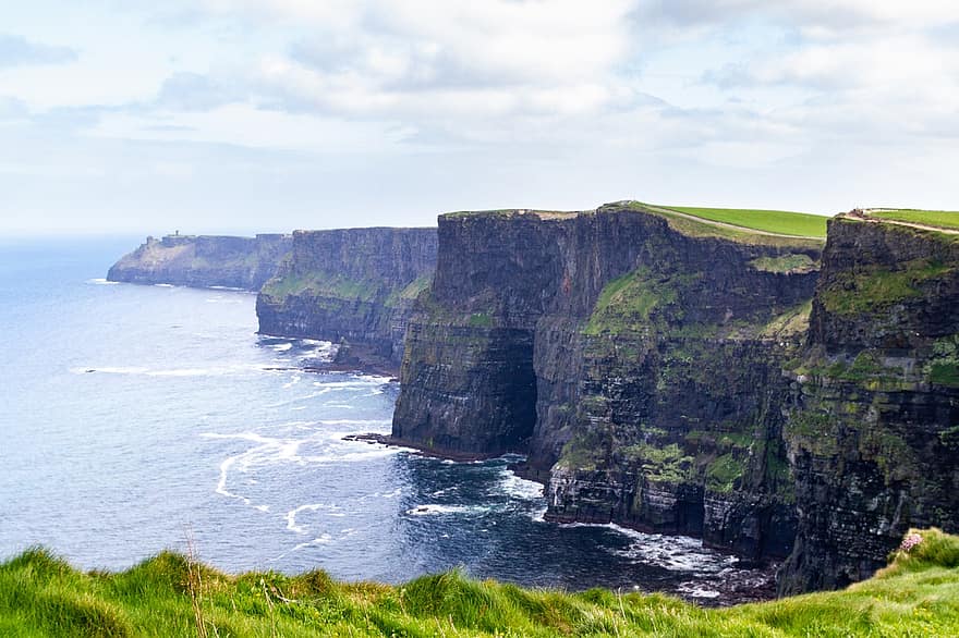 природа, море, на открито, Клеър, Ирландия, стръмни скали, океан, атлантически, крайбрежие, пътуване, дестинация