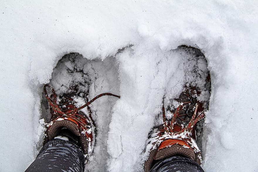 снег, зима, горы, обувь, ботинки, Богемия