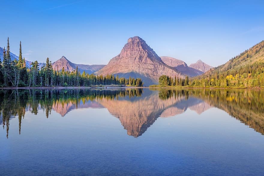 lac, munţi, natură, Munte, peisaj, pădure, apă, vară, reflecţie, albastru, Culoarea verde
