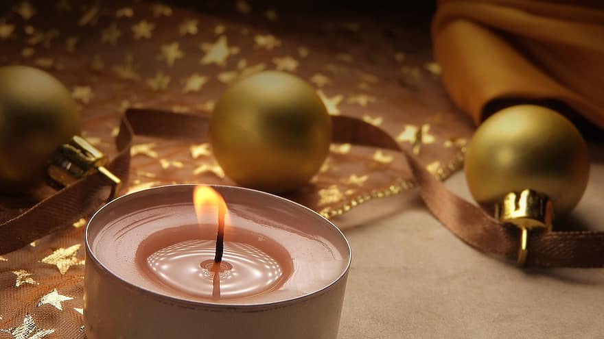 vela, baratijos, Nadal, esfera, boles de Nadal, espelma de te, espelma ardent, decoracions de Nadal, embolcalls, decoració, l'arribada del