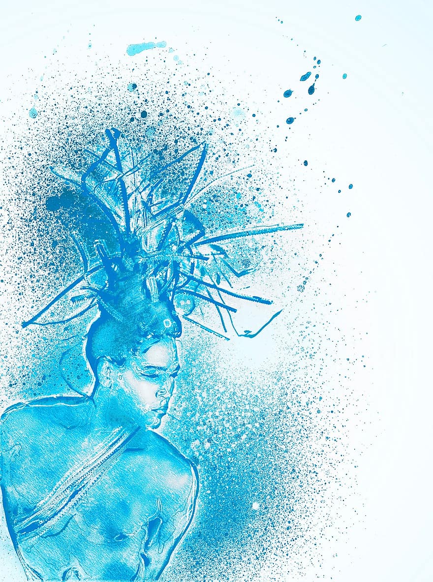 illustration, brasilien, mand, brasiliansk, farve, Janeiro, baggrund, mennesker, blå, rio, spray