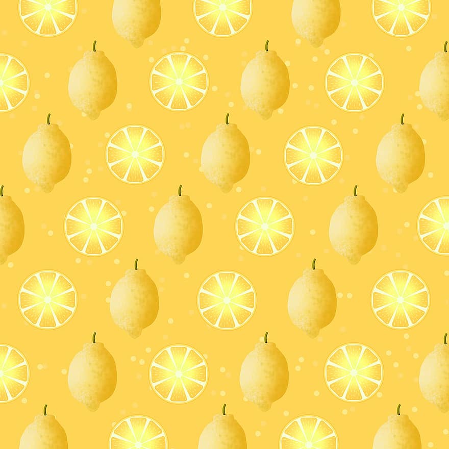 Lemons, Background, Fruits, Citrus, Pattern, Design, Wallpaper, Food, Yellow, Scrapbook