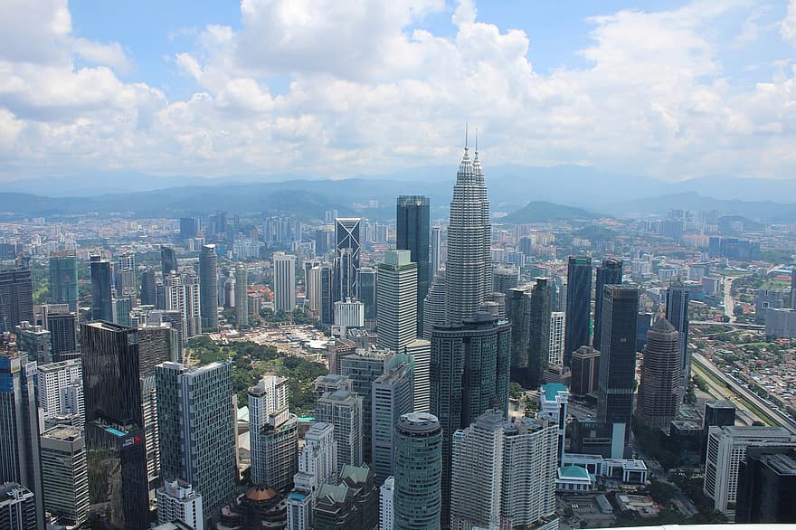 Patronas Towers, pilvenpiirtäjät, Malesia, torni, Patronas, Aasia, arkkitehtuuri, siluetti, matkailu, taivas, loma