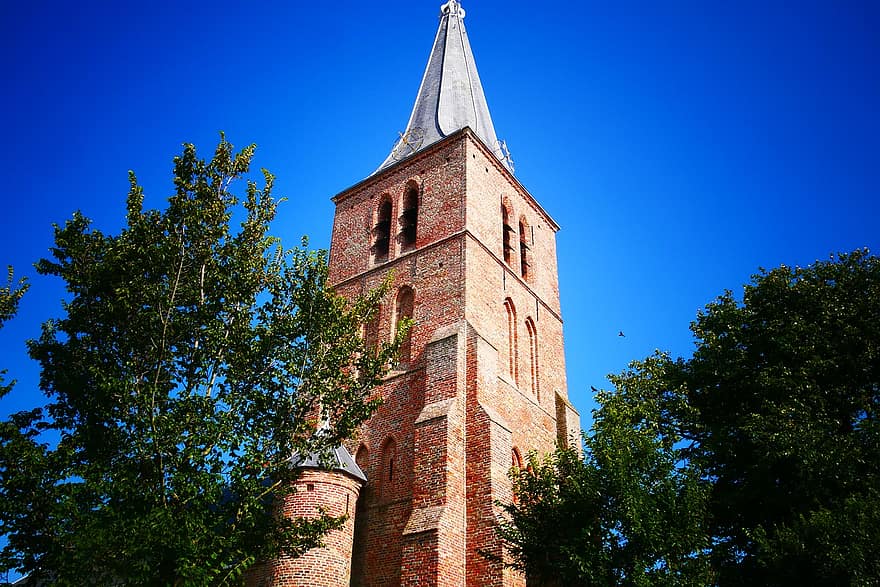 Domburg, Iglesia, torre, histórico, edificio, arquitectura, capilla