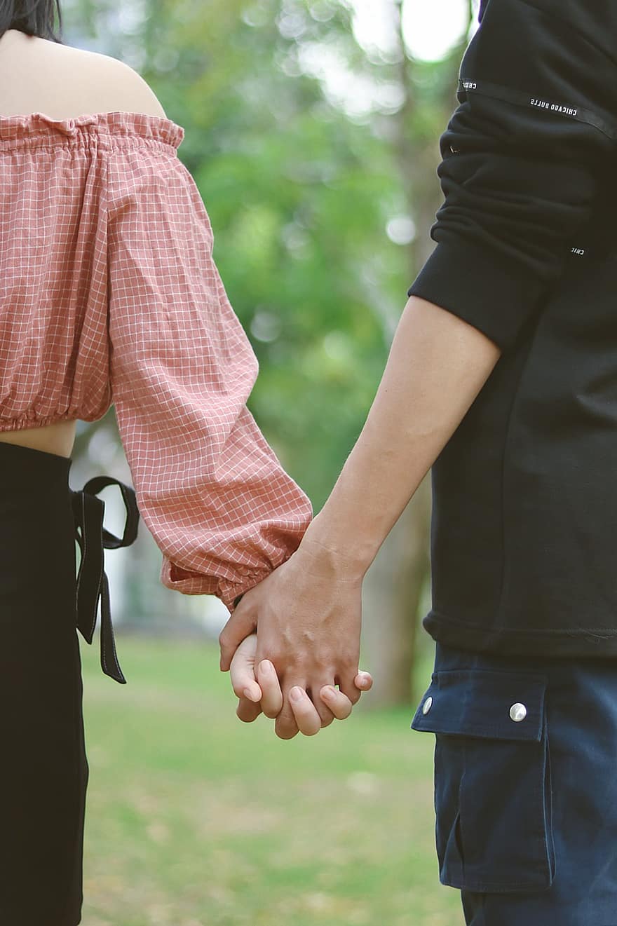 pāris, sadevušies rokās, kopā, datums, rokas, cilvēks, sieviete, draugs, draudzene, mīlestība, vīriešiem