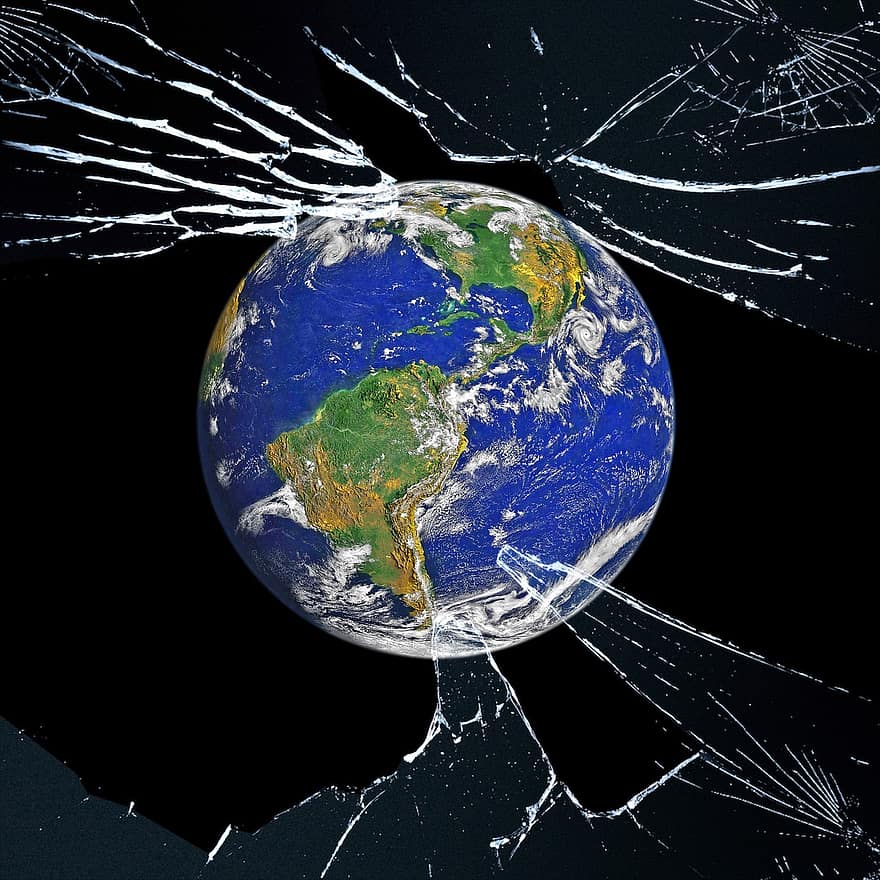 мусор, сияние, земной шар, Мир, разбитое стекло, развивать, расти, прогресс, Глобальное предложение, глобальный рынок, рынок