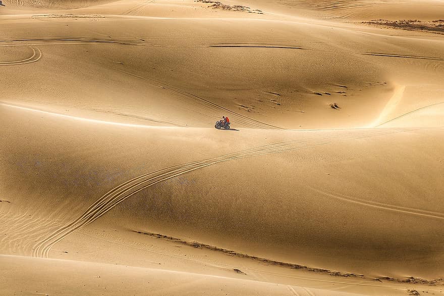 poušť, písek, quad, písečné duny, krajina, suchost, terénní, cestovat, písečná duna, dobrodružství, extrémní sporty