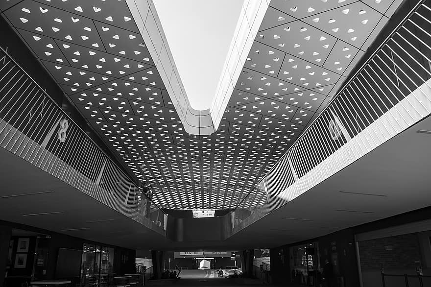 gebouw, structuur, meetkundig, modern, ontwerp, Nationale bioscoop Mexico, perspectief, futuristische