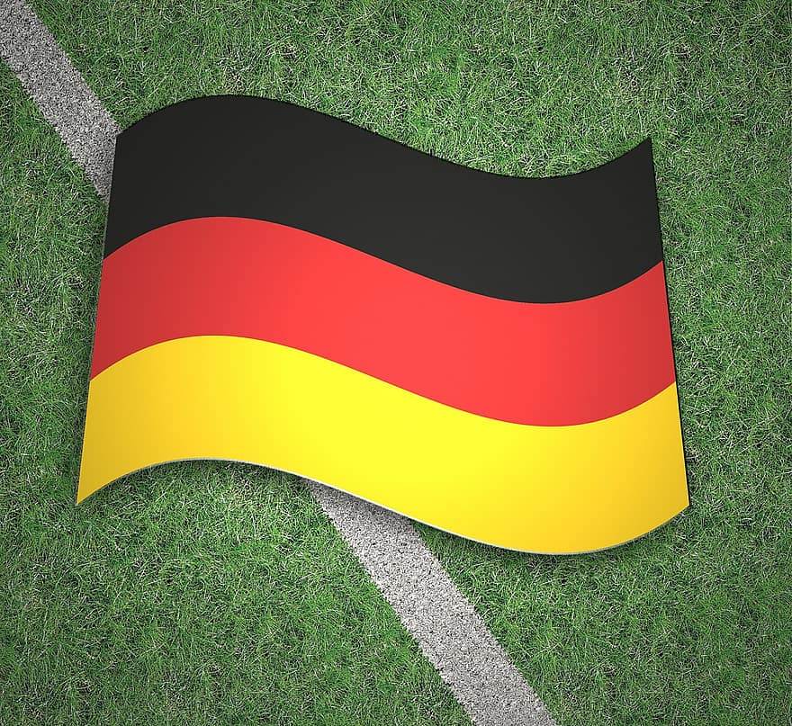 Flag, Germany, Gold, Red, Black, Sport, Football, World Championship, Flags, Symbol, Country