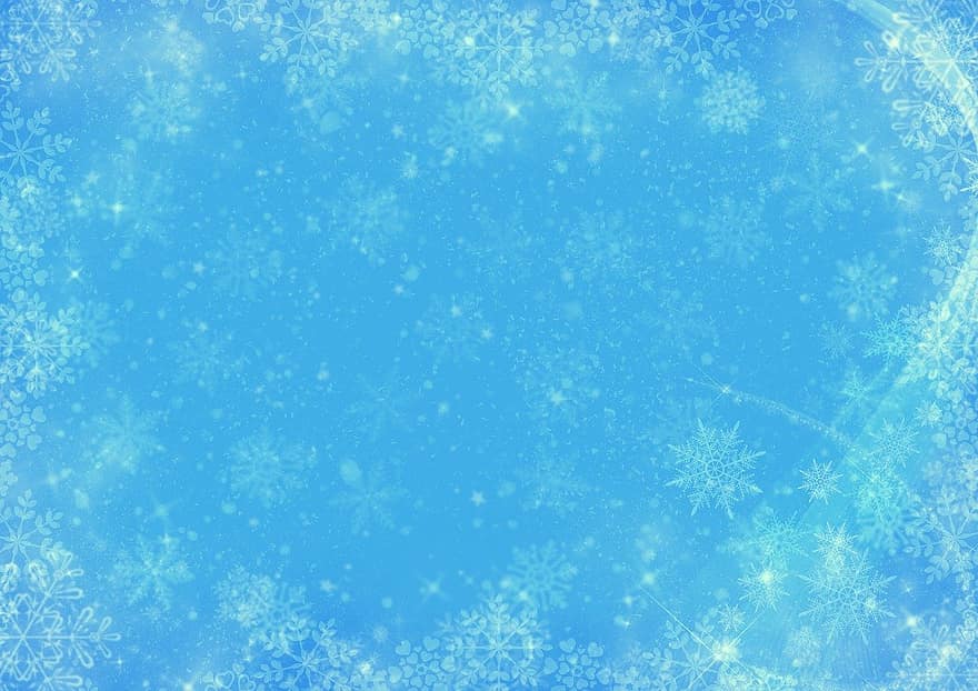 Hintergrund, Schnee, Bokeh, eiskristalle, Rahmen, dekorativ, Blau, Weiß, Weihnachten, kopieren sie platz, Schneeflocken