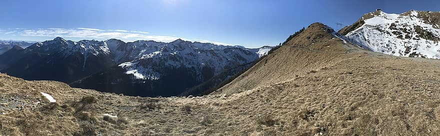 panorama de serpiente, Hacia la piedra que conduce, ruta alpina, Alpes, caminar, cielo, tops, excursiones, excursionismo, montañas, naturaleza