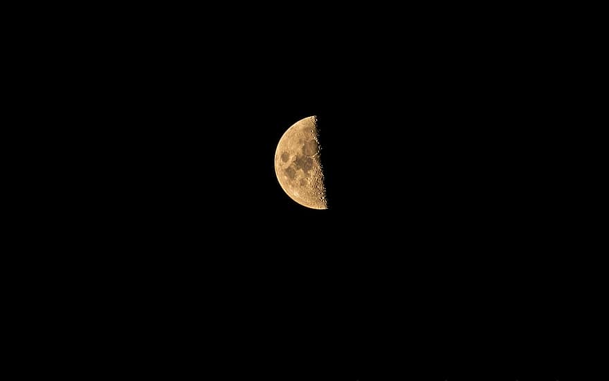 луна, спътник, астрономия, полумесец, кратери, нощ
