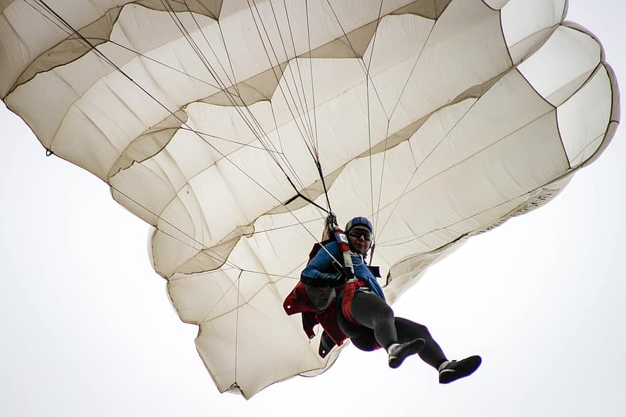 Skydiving, Parachute, Man, Skydiver, Sports, Recreational Activity, Flying, Flight, Adventure
