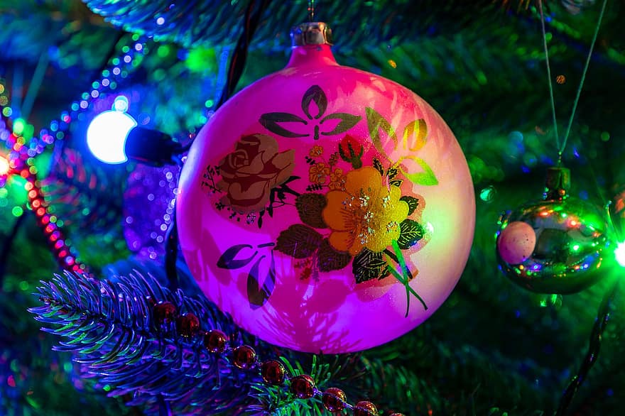juletre, bauble, dekorasjon, ferie, årstid, ornament