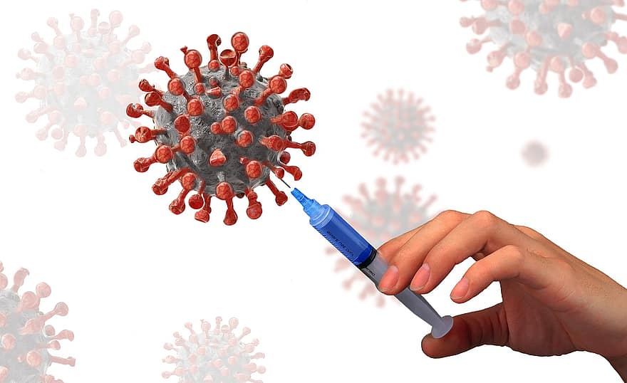 virus, bakterie, vaksine, vaksinasjon, koronavirus, patogen, hånd, covid-19